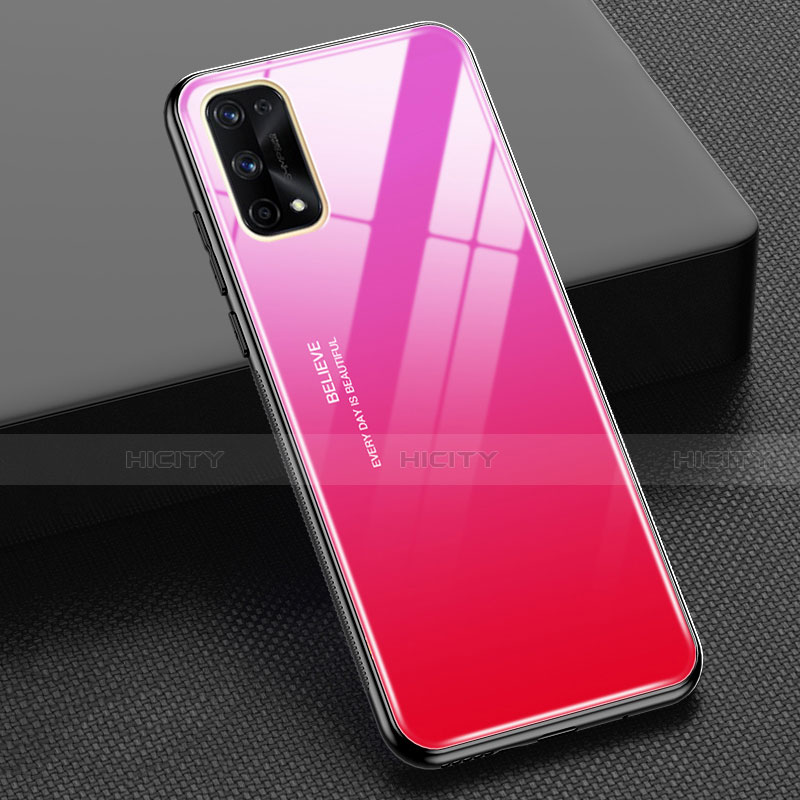 Silikon Schutzhülle Rahmen Tasche Hülle Spiegel Farbverlauf Regenbogen für Realme Q2 Pro 5G Rot