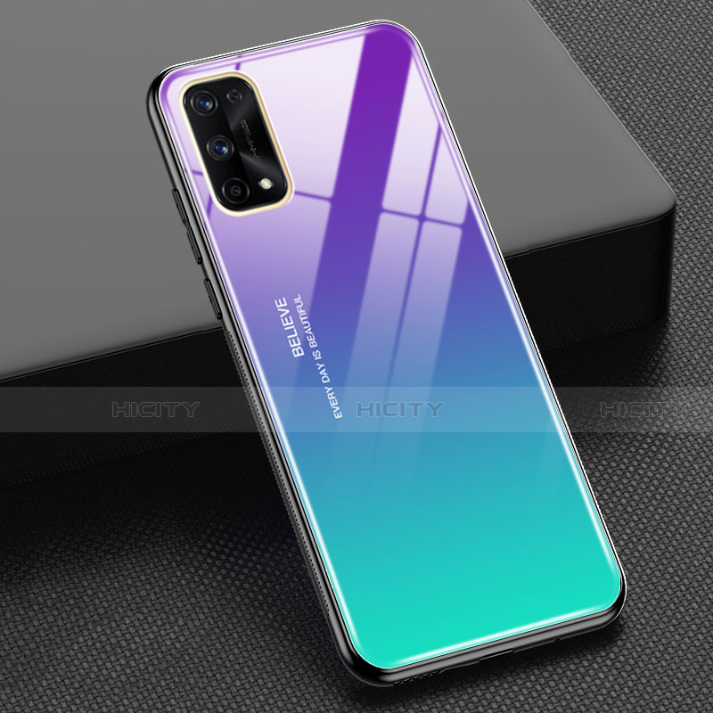 Silikon Schutzhülle Rahmen Tasche Hülle Spiegel Farbverlauf Regenbogen für Realme Q2 Pro 5G Violett