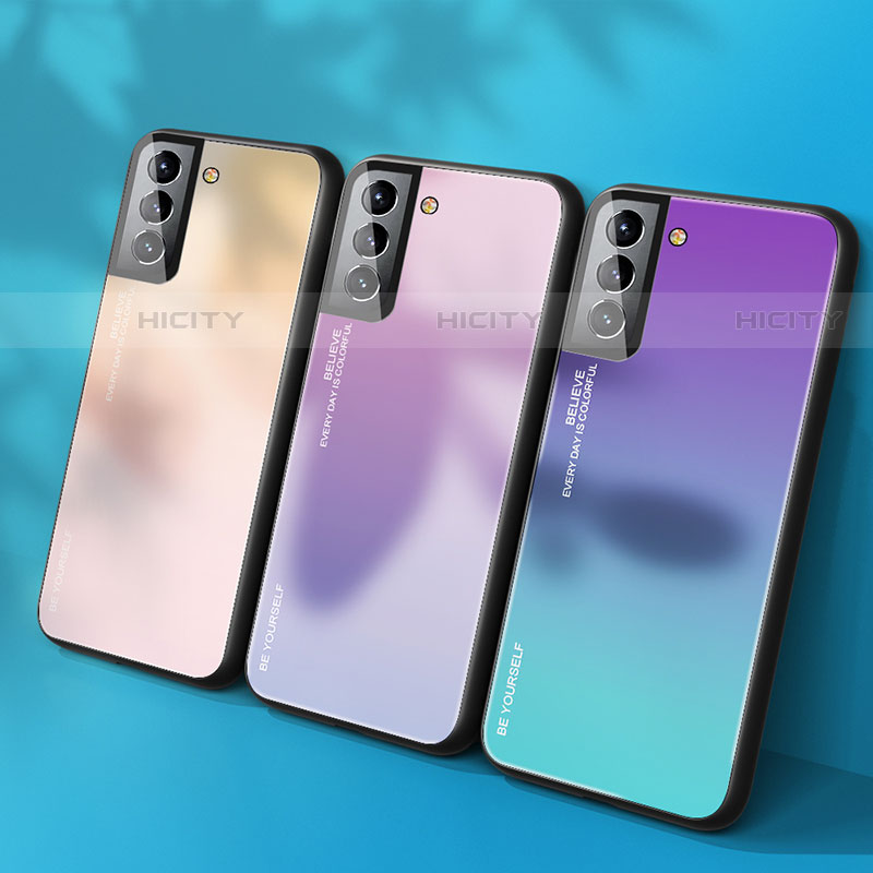 Silikon Schutzhülle Rahmen Tasche Hülle Spiegel Farbverlauf Regenbogen für Samsung Galaxy S23 5G