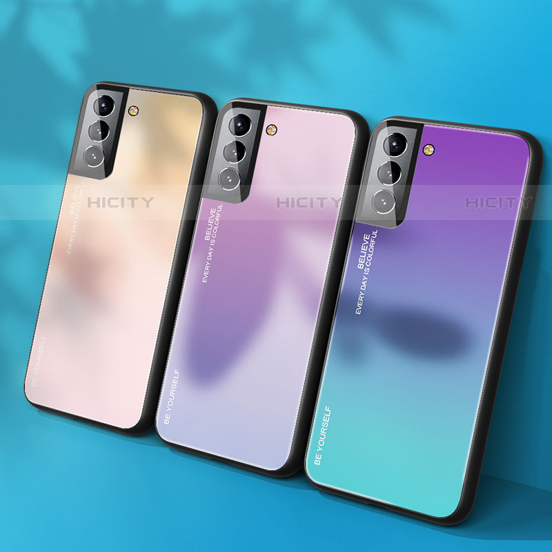 Silikon Schutzhülle Rahmen Tasche Hülle Spiegel Farbverlauf Regenbogen für Samsung Galaxy S23 Plus 5G