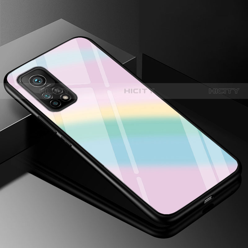 Silikon Schutzhülle Rahmen Tasche Hülle Spiegel Farbverlauf Regenbogen für Xiaomi Mi 10T Pro 5G Bunt