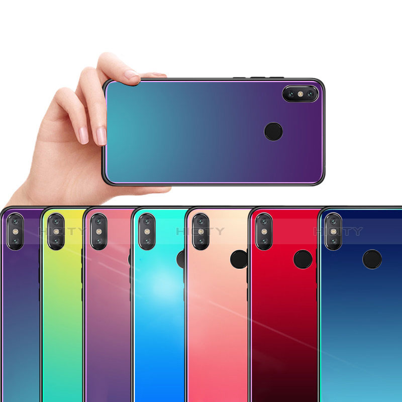 Silikon Schutzhülle Rahmen Tasche Hülle Spiegel Farbverlauf Regenbogen für Xiaomi Mi 8