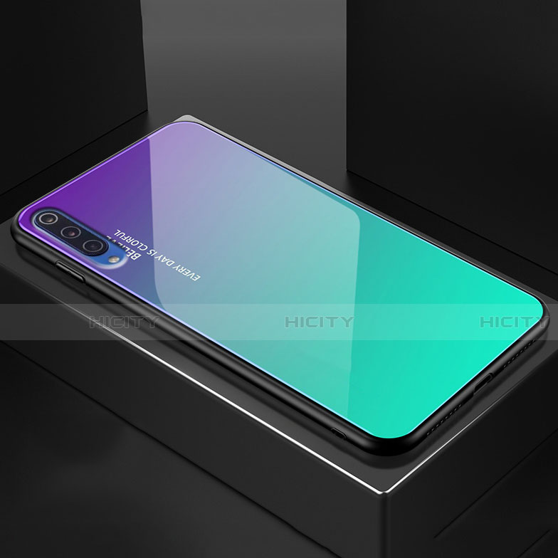 Silikon Schutzhülle Rahmen Tasche Hülle Spiegel Farbverlauf Regenbogen für Xiaomi Mi 9 Lite Grün