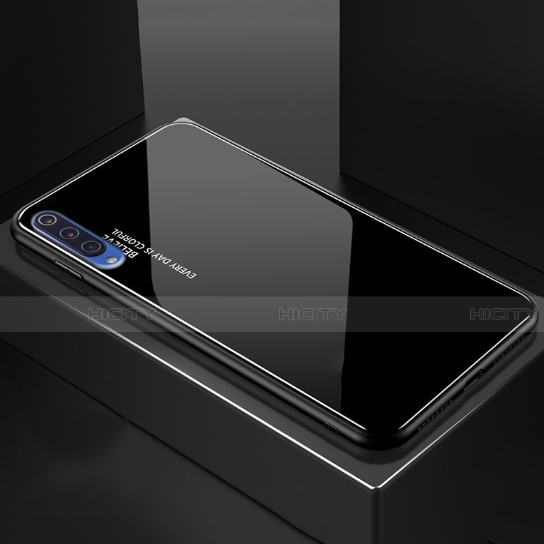 Silikon Schutzhülle Rahmen Tasche Hülle Spiegel Farbverlauf Regenbogen für Xiaomi Mi 9 Lite Schwarz