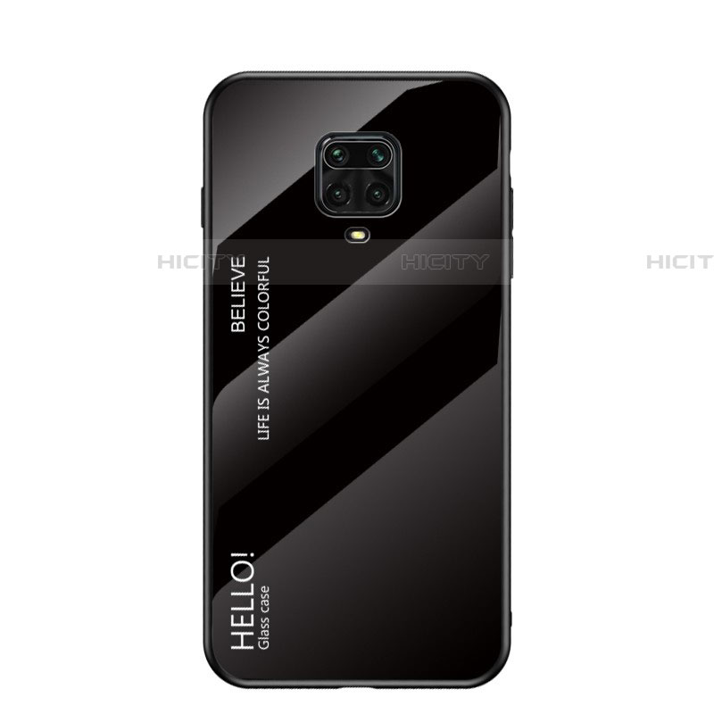 Silikon Schutzhülle Rahmen Tasche Hülle Spiegel Farbverlauf Regenbogen für Xiaomi Redmi Note 9S Schwarz