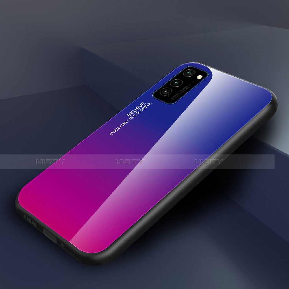 Silikon Schutzhülle Rahmen Tasche Hülle Spiegel Farbverlauf Regenbogen H01 für Huawei Honor View 30 5G Pink Plus