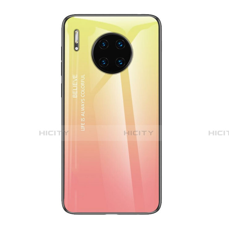 Silikon Schutzhülle Rahmen Tasche Hülle Spiegel Farbverlauf Regenbogen H01 für Huawei Mate 30E Pro 5G Rosa Plus