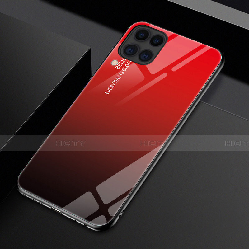 Silikon Schutzhülle Rahmen Tasche Hülle Spiegel Farbverlauf Regenbogen H01 für Huawei Nova 7i Rot Plus