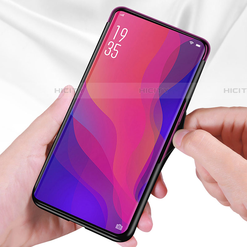 Silikon Schutzhülle Rahmen Tasche Hülle Spiegel Farbverlauf Regenbogen H01 für Oppo Find X Super Flash Edition groß