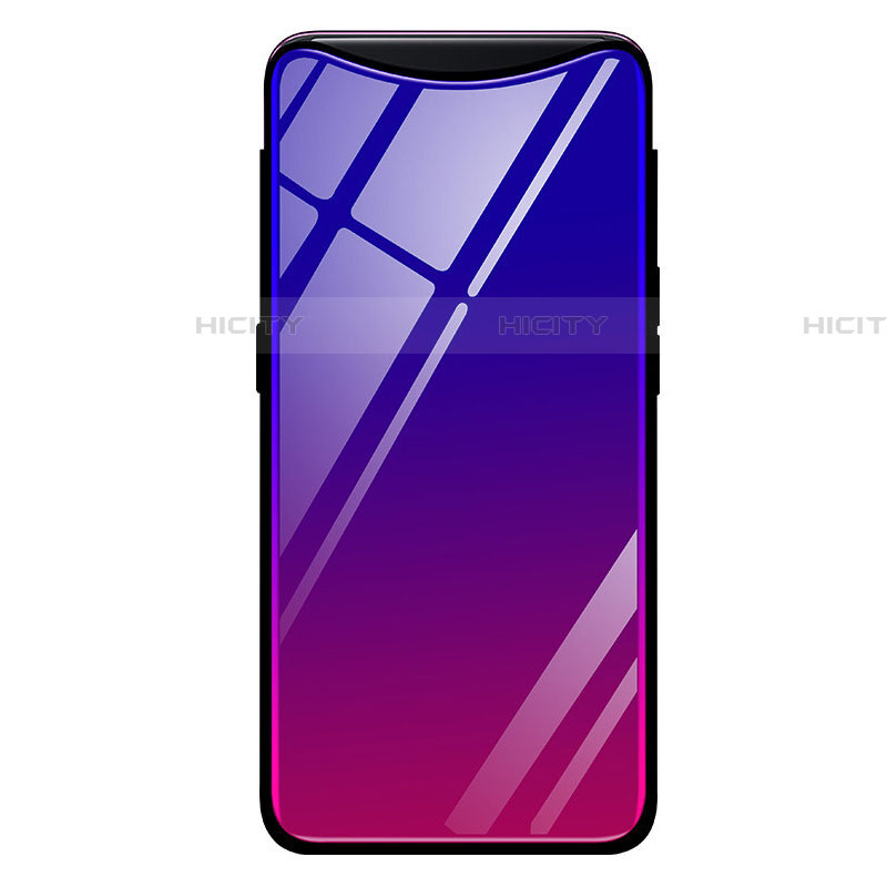 Silikon Schutzhülle Rahmen Tasche Hülle Spiegel Farbverlauf Regenbogen H01 für Oppo Find X Super Flash Edition Violett