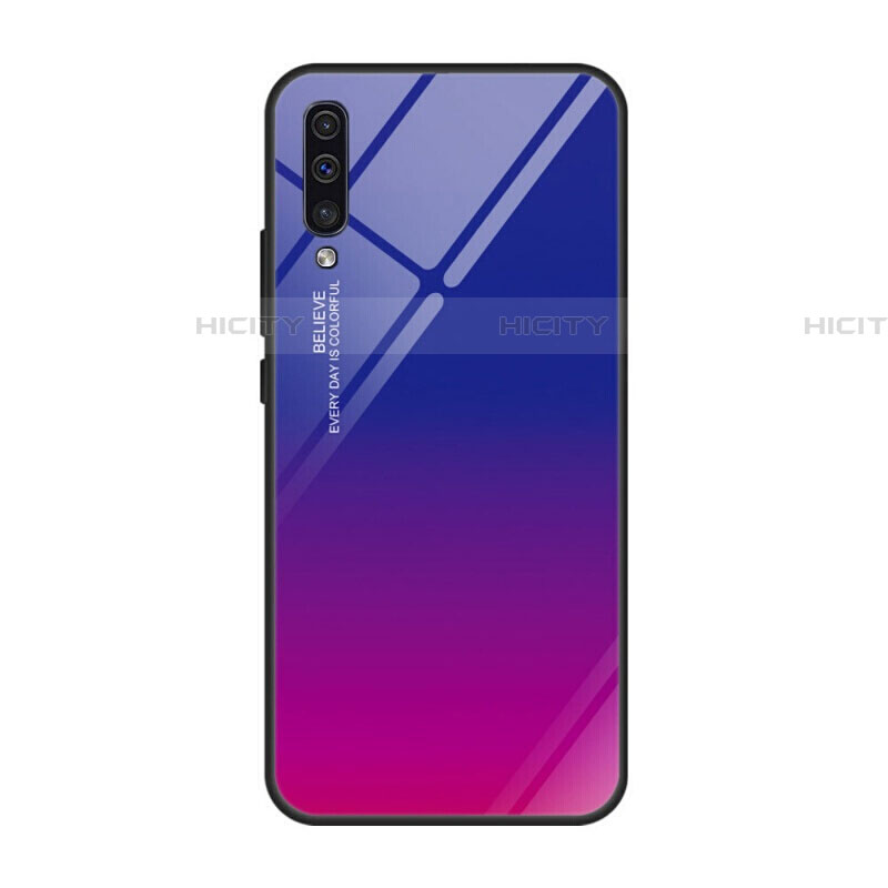 Silikon Schutzhülle Rahmen Tasche Hülle Spiegel Farbverlauf Regenbogen H01 für Samsung Galaxy A90 5G groß