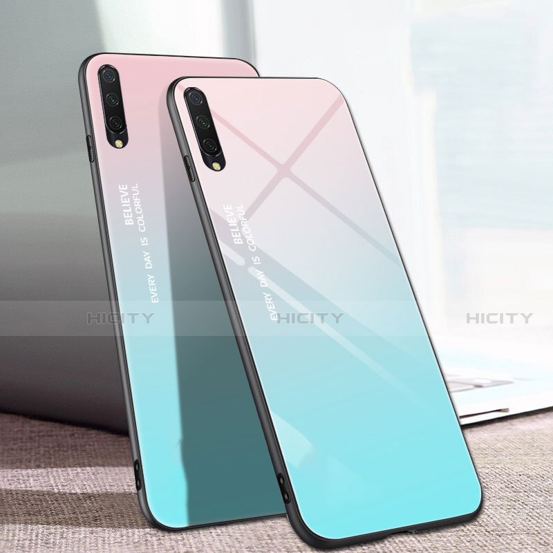 Silikon Schutzhülle Rahmen Tasche Hülle Spiegel Farbverlauf Regenbogen H01 für Xiaomi Mi A3 groß