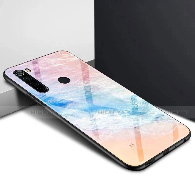 Silikon Schutzhülle Rahmen Tasche Hülle Spiegel Farbverlauf Regenbogen H01 für Xiaomi Redmi Note 8 groß