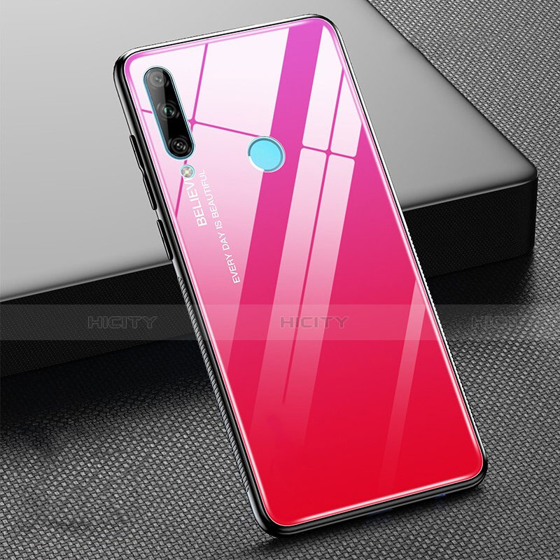 Silikon Schutzhülle Rahmen Tasche Hülle Spiegel Farbverlauf Regenbogen H02 für Huawei P Smart+ Plus (2019) Rot