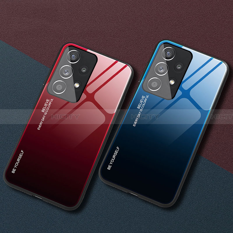 Silikon Schutzhülle Rahmen Tasche Hülle Spiegel Farbverlauf Regenbogen JD1 für Samsung Galaxy A33 5G groß