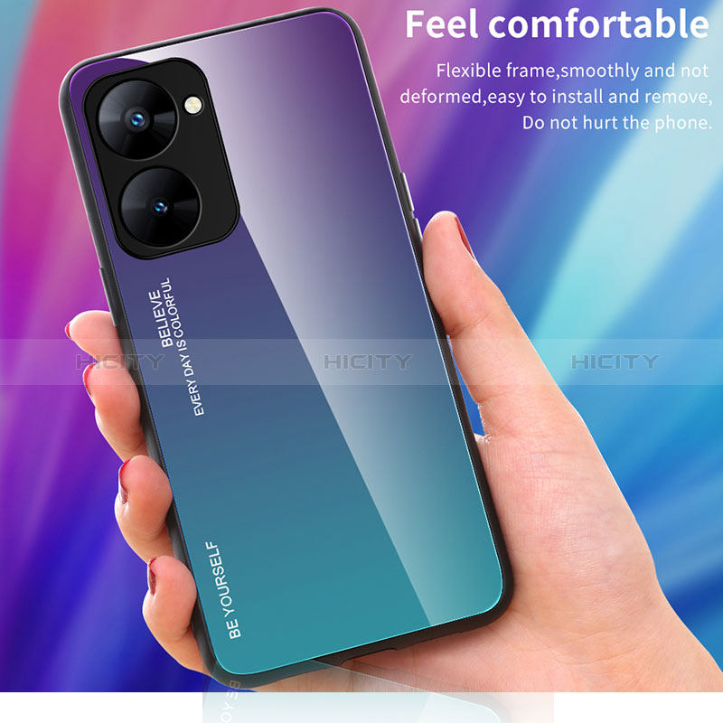 Silikon Schutzhülle Rahmen Tasche Hülle Spiegel Farbverlauf Regenbogen JM2 für Realme 10S 5G groß