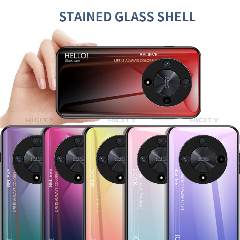 Silikon Schutzhülle Rahmen Tasche Hülle Spiegel Farbverlauf Regenbogen LS1 für Huawei Honor Magic6 Lite 5G groß