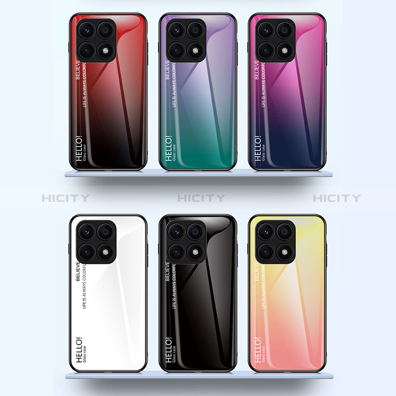 Silikon Schutzhülle Rahmen Tasche Hülle Spiegel Farbverlauf Regenbogen LS1 für Huawei Honor X6 groß