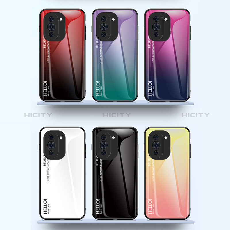 Silikon Schutzhülle Rahmen Tasche Hülle Spiegel Farbverlauf Regenbogen LS1 für Huawei Nova 10 Pro groß