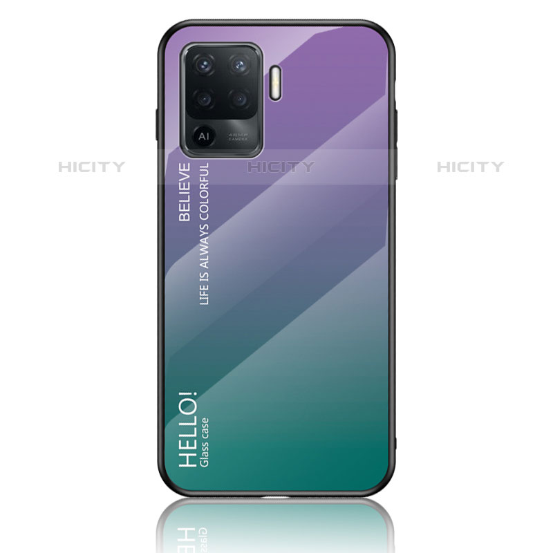 Silikon Schutzhülle Rahmen Tasche Hülle Spiegel Farbverlauf Regenbogen LS1 für Oppo F19 Pro