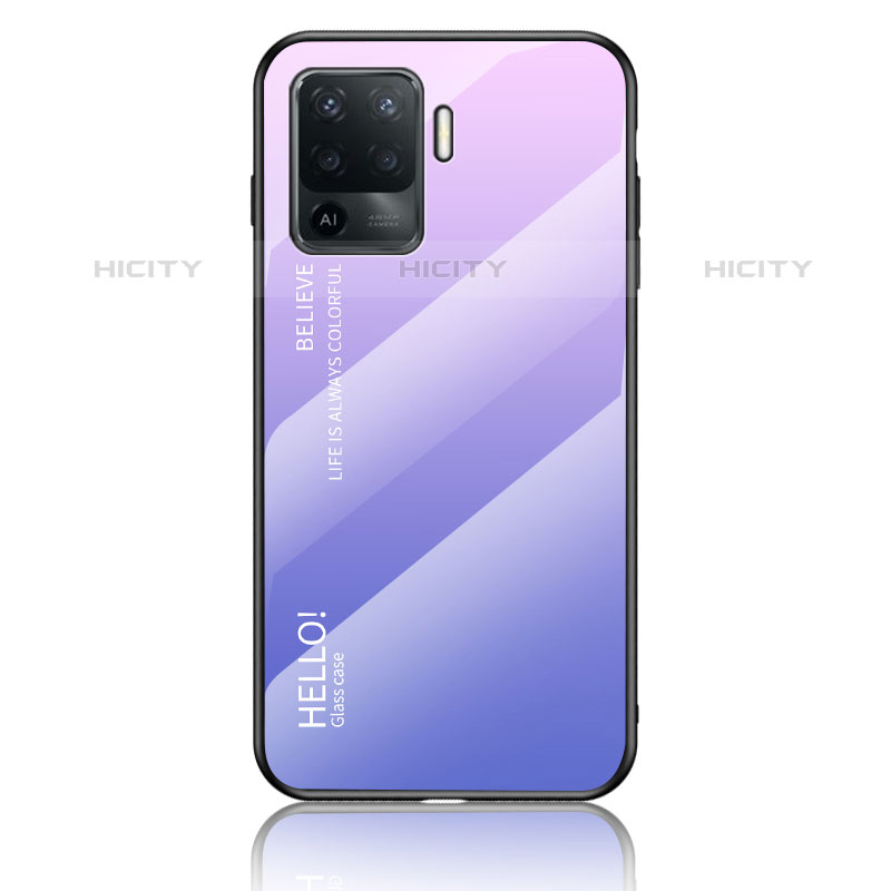 Silikon Schutzhülle Rahmen Tasche Hülle Spiegel Farbverlauf Regenbogen LS1 für Oppo F19 Pro