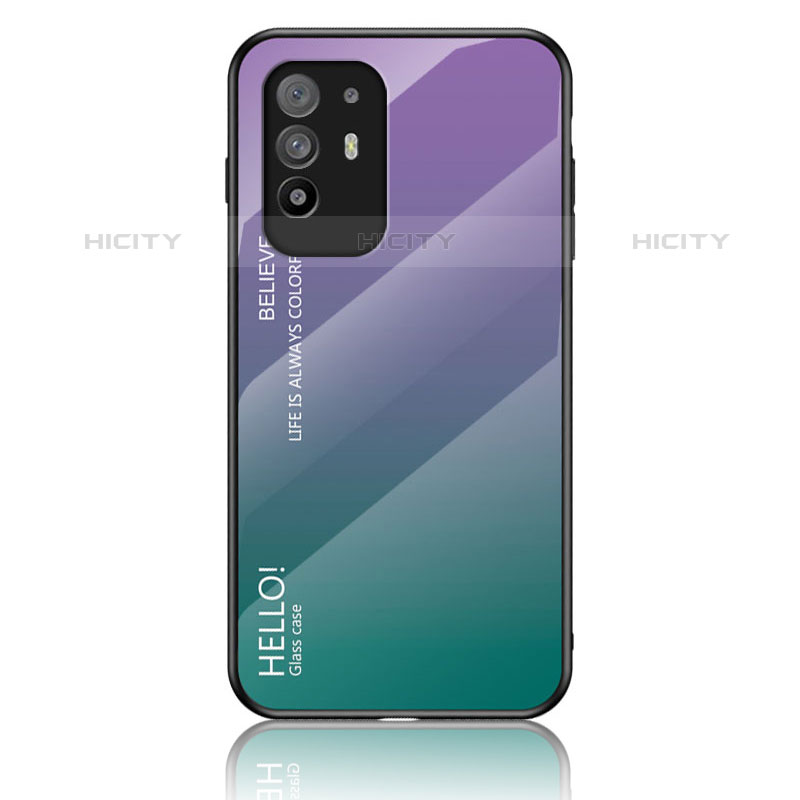 Silikon Schutzhülle Rahmen Tasche Hülle Spiegel Farbverlauf Regenbogen LS1 für Oppo F19 Pro+ Plus 5G