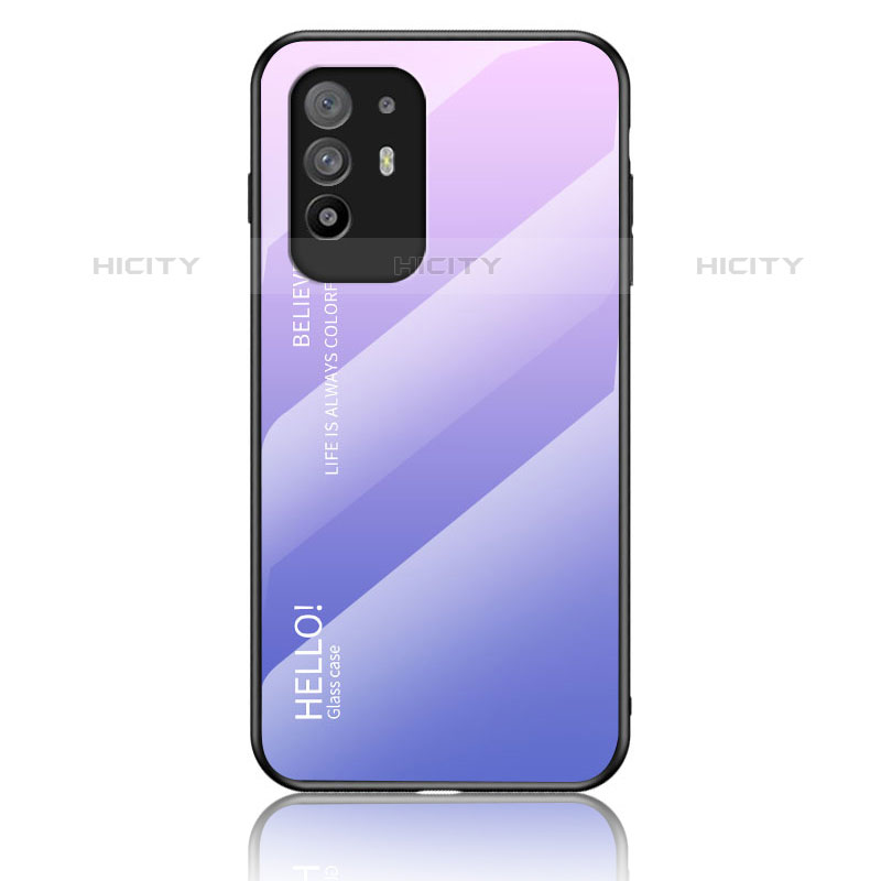 Silikon Schutzhülle Rahmen Tasche Hülle Spiegel Farbverlauf Regenbogen LS1 für Oppo F19 Pro+ Plus 5G groß