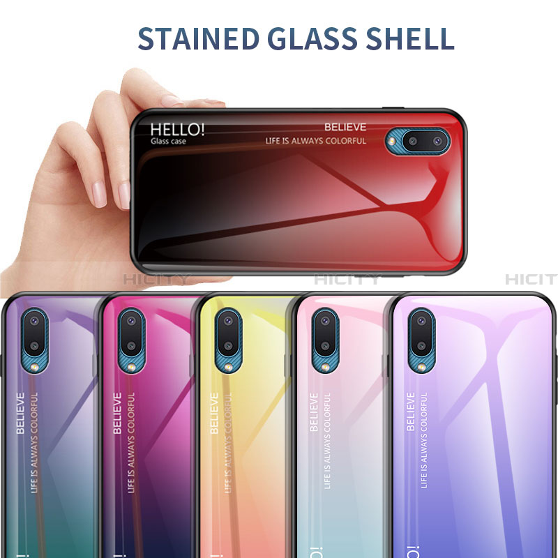Silikon Schutzhülle Rahmen Tasche Hülle Spiegel Farbverlauf Regenbogen LS1 für Samsung Galaxy A02