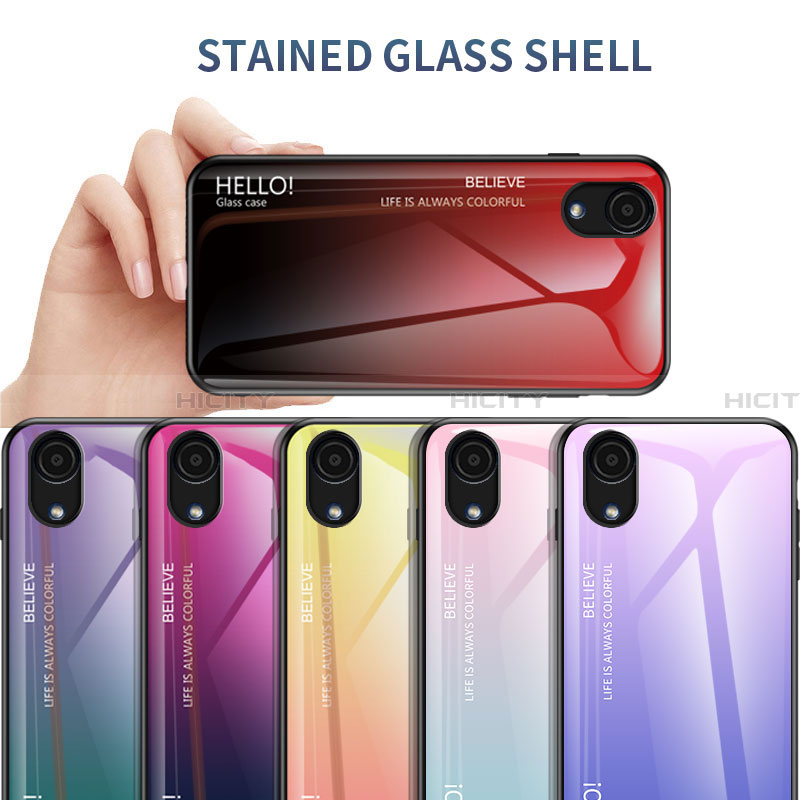 Silikon Schutzhülle Rahmen Tasche Hülle Spiegel Farbverlauf Regenbogen LS1 für Samsung Galaxy A03 Core