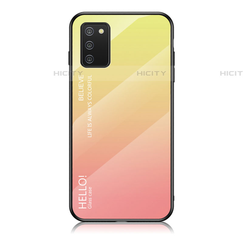 Silikon Schutzhülle Rahmen Tasche Hülle Spiegel Farbverlauf Regenbogen LS1 für Samsung Galaxy A03s groß