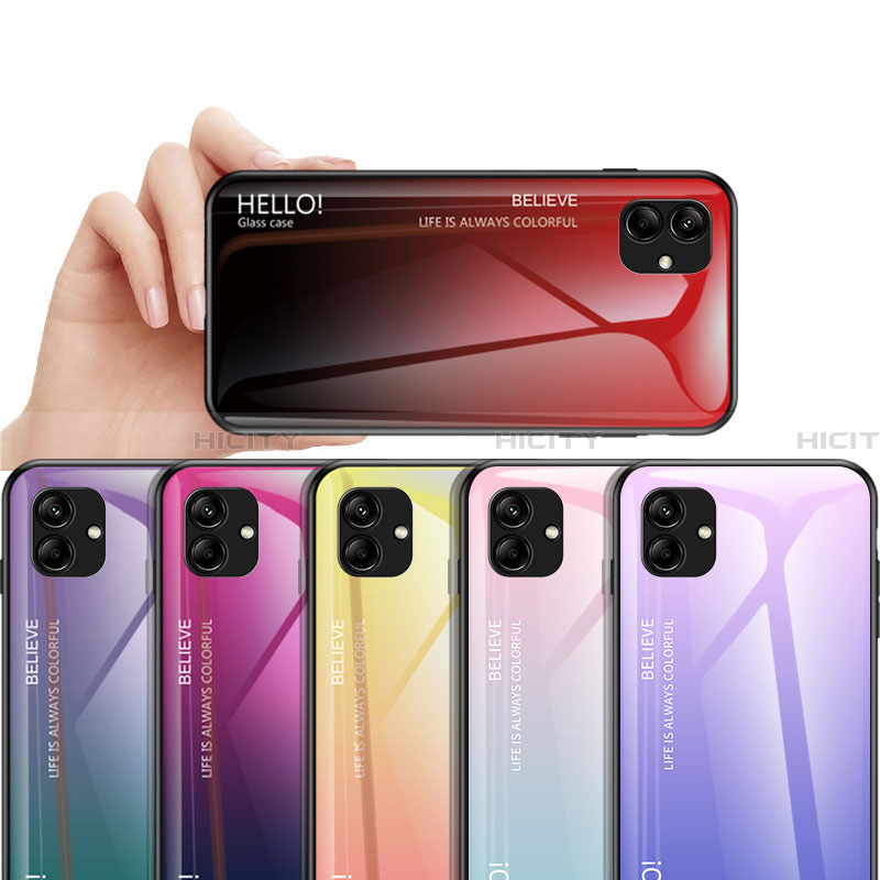 Silikon Schutzhülle Rahmen Tasche Hülle Spiegel Farbverlauf Regenbogen LS1 für Samsung Galaxy A04 4G