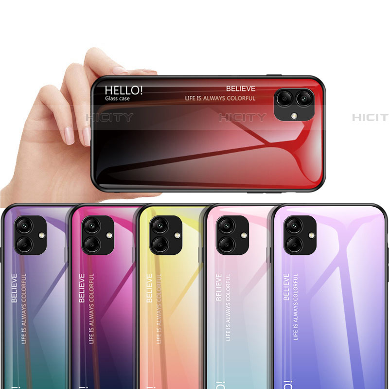 Silikon Schutzhülle Rahmen Tasche Hülle Spiegel Farbverlauf Regenbogen LS1 für Samsung Galaxy A04E