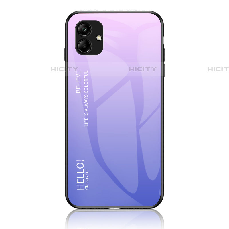 Silikon Schutzhülle Rahmen Tasche Hülle Spiegel Farbverlauf Regenbogen LS1 für Samsung Galaxy A04E Helles Lila
