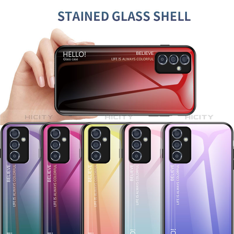 Silikon Schutzhülle Rahmen Tasche Hülle Spiegel Farbverlauf Regenbogen LS1 für Samsung Galaxy A15 4G groß