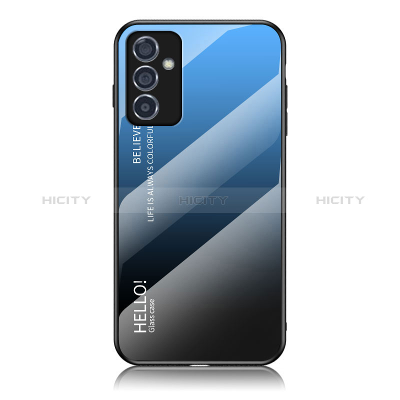 Silikon Schutzhülle Rahmen Tasche Hülle Spiegel Farbverlauf Regenbogen LS1 für Samsung Galaxy A15 4G Blau