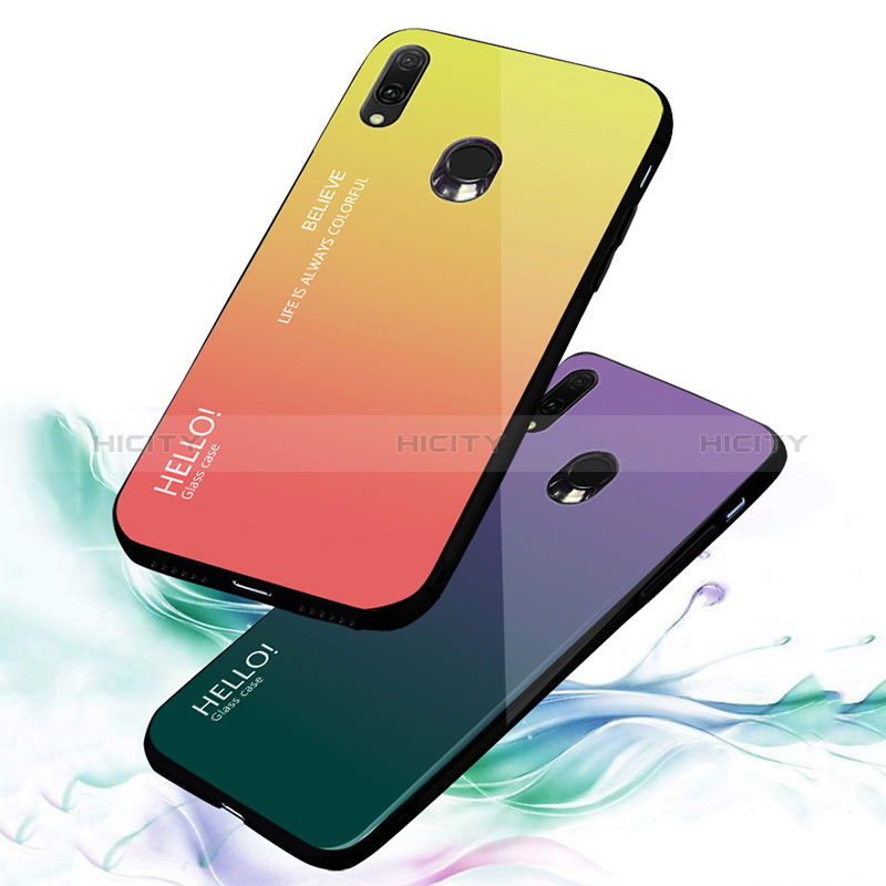 Silikon Schutzhülle Rahmen Tasche Hülle Spiegel Farbverlauf Regenbogen LS1 für Samsung Galaxy A20e groß