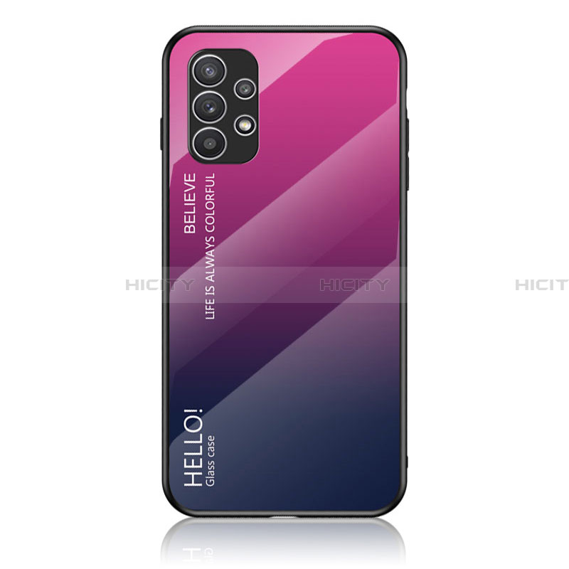 Silikon Schutzhülle Rahmen Tasche Hülle Spiegel Farbverlauf Regenbogen LS1 für Samsung Galaxy A23 4G groß