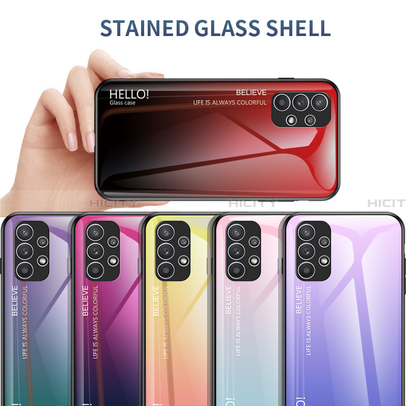 Silikon Schutzhülle Rahmen Tasche Hülle Spiegel Farbverlauf Regenbogen LS1 für Samsung Galaxy A23 4G