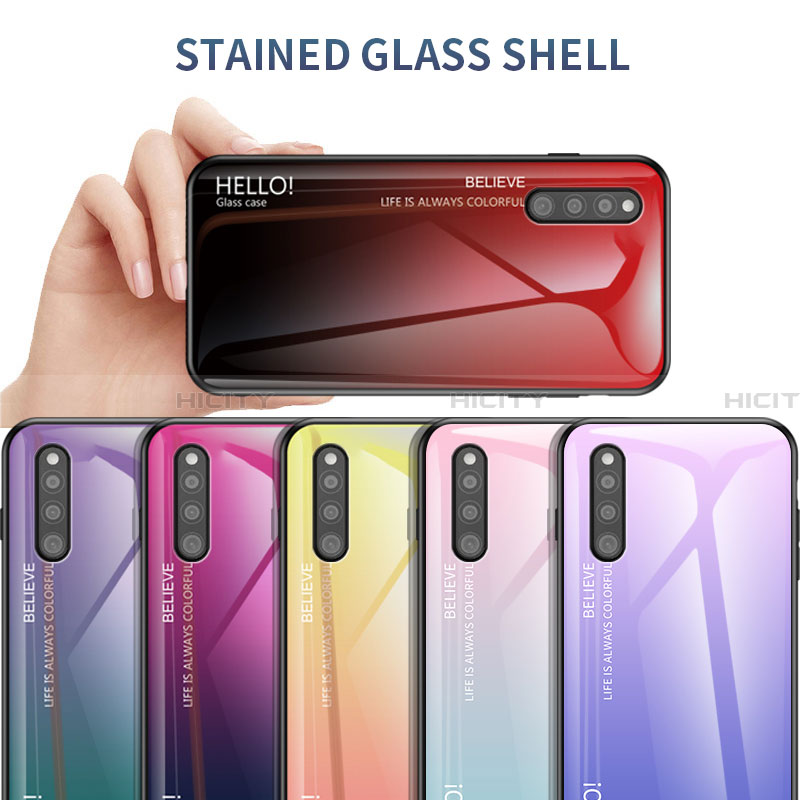 Silikon Schutzhülle Rahmen Tasche Hülle Spiegel Farbverlauf Regenbogen LS1 für Samsung Galaxy A41 SC-41A