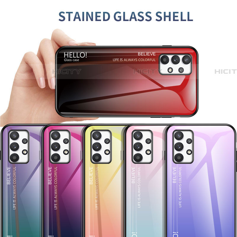 Silikon Schutzhülle Rahmen Tasche Hülle Spiegel Farbverlauf Regenbogen LS1 für Samsung Galaxy A53 5G groß