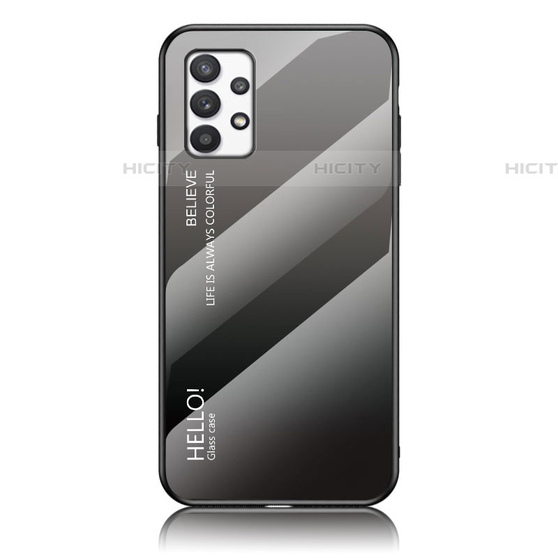 Silikon Schutzhülle Rahmen Tasche Hülle Spiegel Farbverlauf Regenbogen LS1 für Samsung Galaxy A53 5G Dunkelgrau Plus