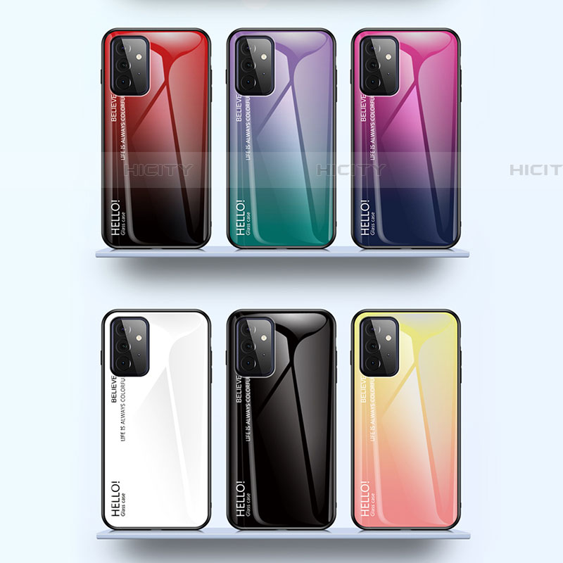 Silikon Schutzhülle Rahmen Tasche Hülle Spiegel Farbverlauf Regenbogen LS1 für Samsung Galaxy A72 4G groß