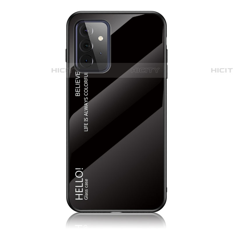 Silikon Schutzhülle Rahmen Tasche Hülle Spiegel Farbverlauf Regenbogen LS1 für Samsung Galaxy A72 5G Schwarz Plus
