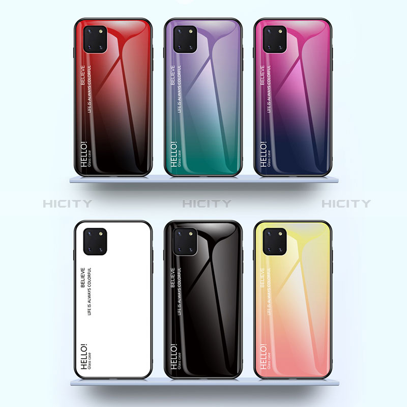 Silikon Schutzhülle Rahmen Tasche Hülle Spiegel Farbverlauf Regenbogen LS1 für Samsung Galaxy A81