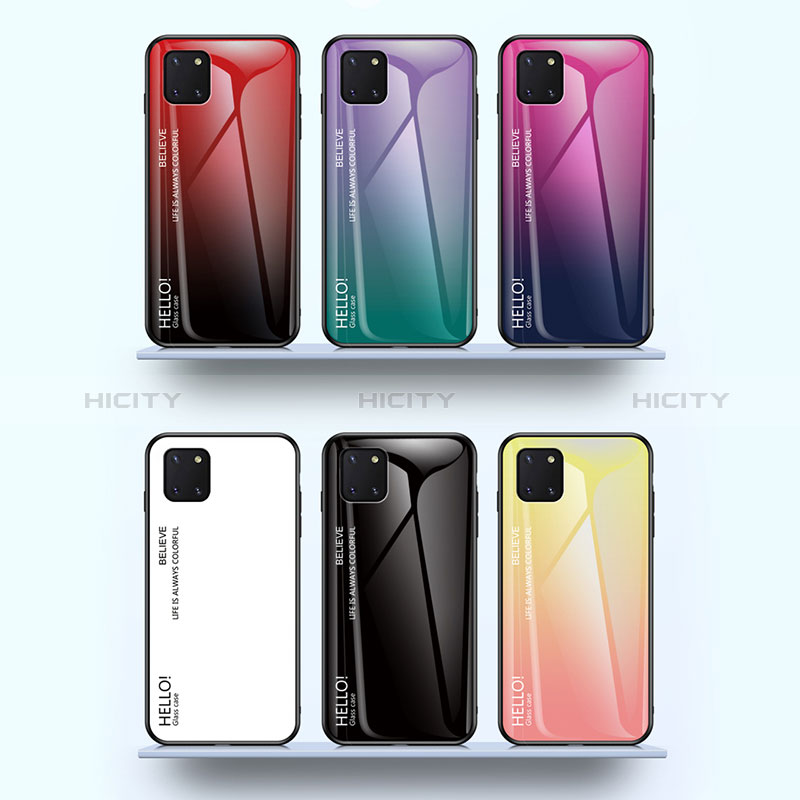 Silikon Schutzhülle Rahmen Tasche Hülle Spiegel Farbverlauf Regenbogen LS1 für Samsung Galaxy A81 groß