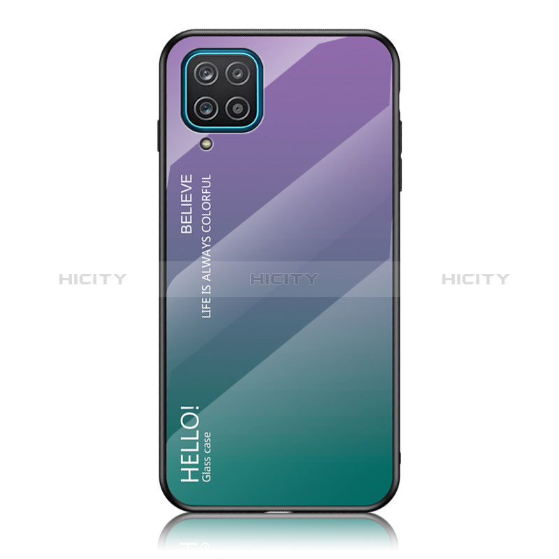 Silikon Schutzhülle Rahmen Tasche Hülle Spiegel Farbverlauf Regenbogen LS1 für Samsung Galaxy F12 groß