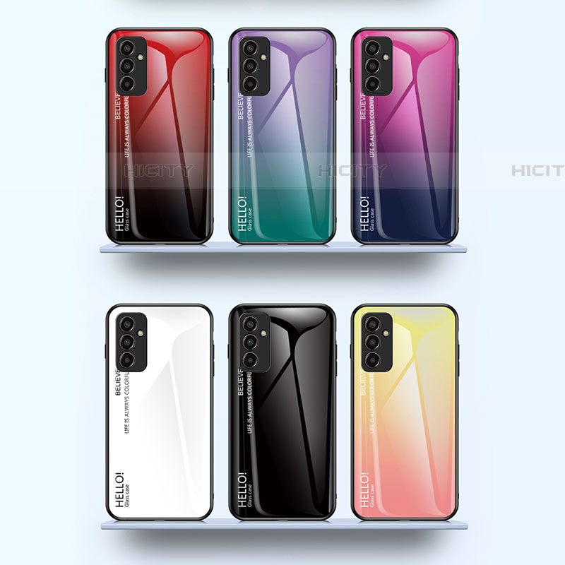 Silikon Schutzhülle Rahmen Tasche Hülle Spiegel Farbverlauf Regenbogen LS1 für Samsung Galaxy F13 4G groß