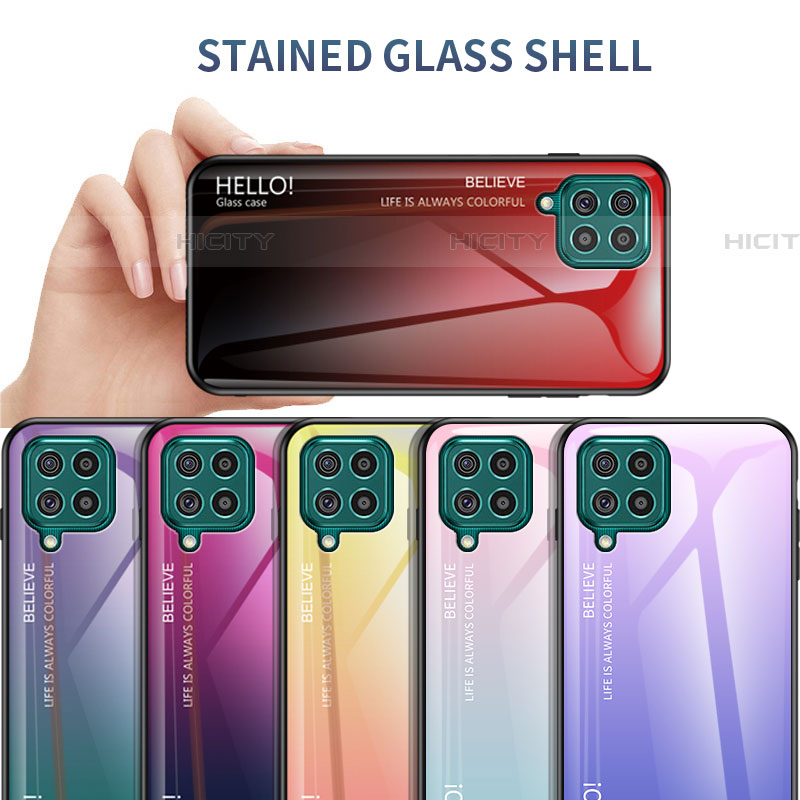 Silikon Schutzhülle Rahmen Tasche Hülle Spiegel Farbverlauf Regenbogen LS1 für Samsung Galaxy F62 5G groß