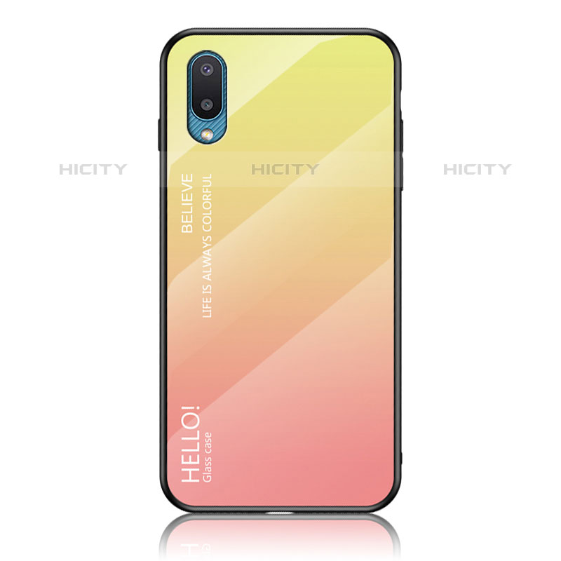 Silikon Schutzhülle Rahmen Tasche Hülle Spiegel Farbverlauf Regenbogen LS1 für Samsung Galaxy M02 groß