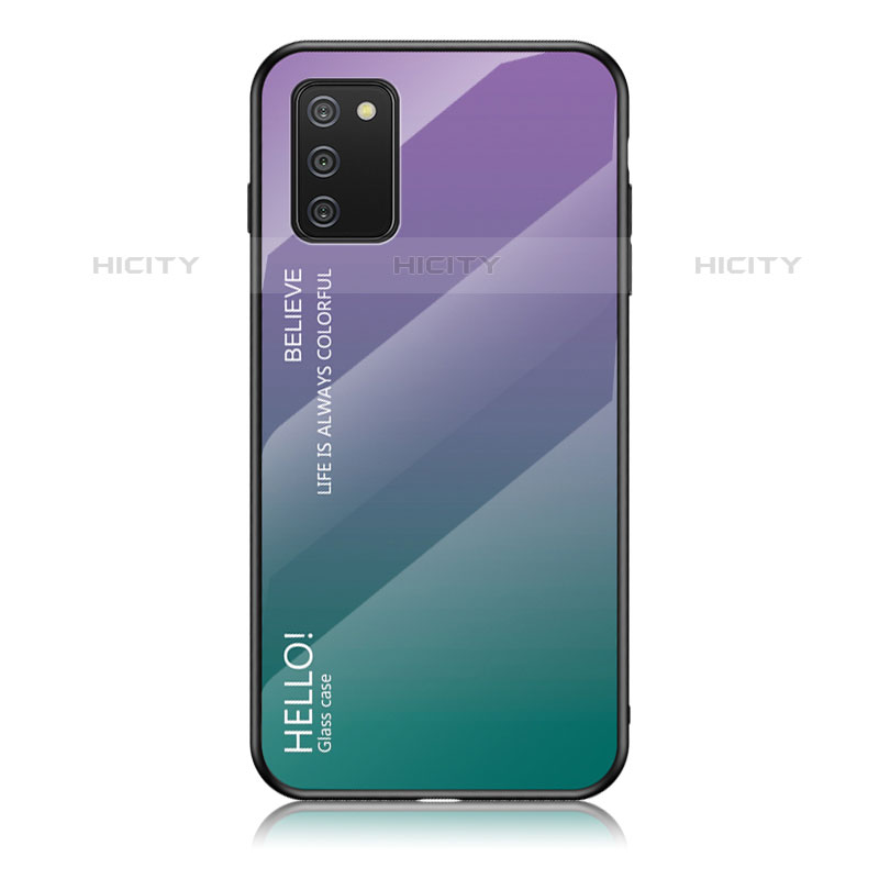 Silikon Schutzhülle Rahmen Tasche Hülle Spiegel Farbverlauf Regenbogen LS1 für Samsung Galaxy M02s groß